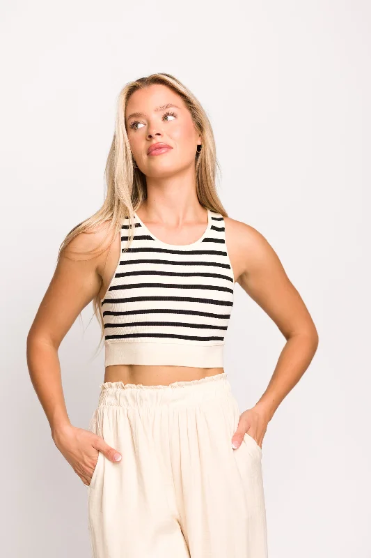Through the Motions Seamless Knit Brami in Black/Ivory Athletic Women's Athletic Women's Through the Motions Seamless Knit Brami in Black/Ivory Athletic Women's Athletic Women's