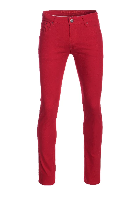 Men's Skinny-Stretch Cotton Pants, Red 717 Minimalist Women's Casual Minimalist Women's Casual
