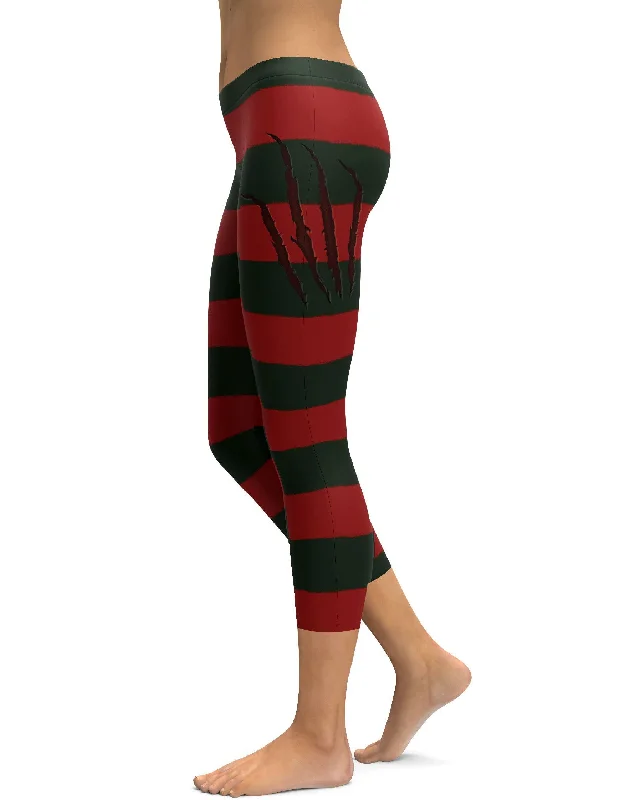 Freddy Krueger Inspired Capris Geometric Geometric