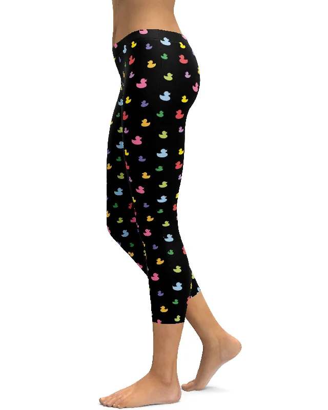 Colorful Rubber Ducks Capris Bold Women's Statement Bold Women's Statement