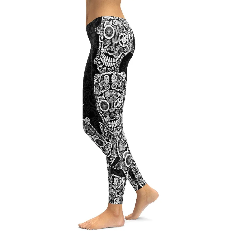 Biker Skull Leggings Street Street