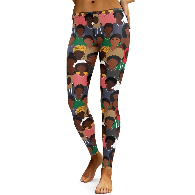 Black History Celebration Leggings Disco Disco