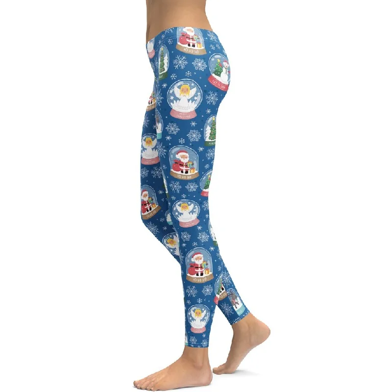 Snow Globe Pattern Leggings Vacation Vacation