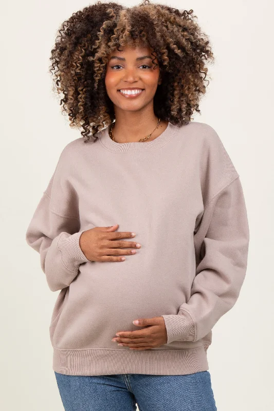 Beige Basic Fleece Crewneck Maternity Sweatshirt Tough Women's Military - inspired Tough Women's Military - inspired Beige Basic Fleece Crewneck Maternity Sweatshirt Tough Women's Military - inspired Tough Women's Military - inspired