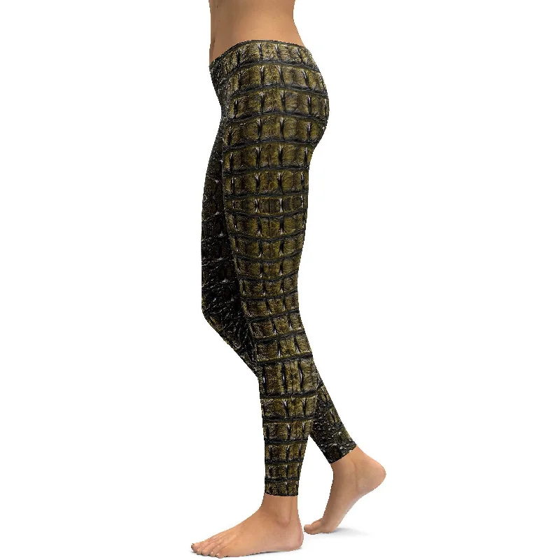 Crocodile Skin Leggings Stylish Women's Tropical  Stylish Women's Tropical 