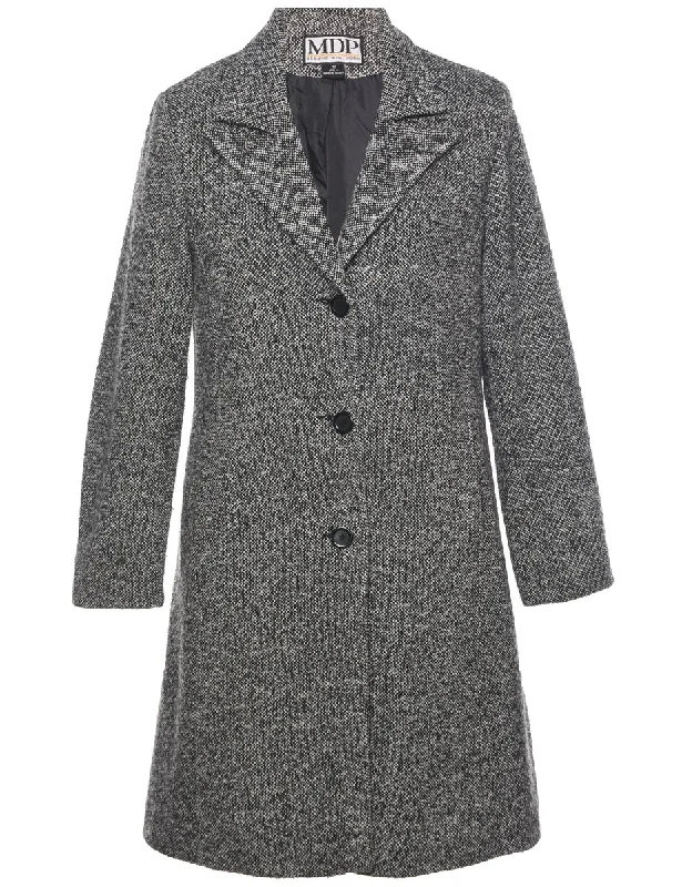 Patterned Wool Coat - M garde garde