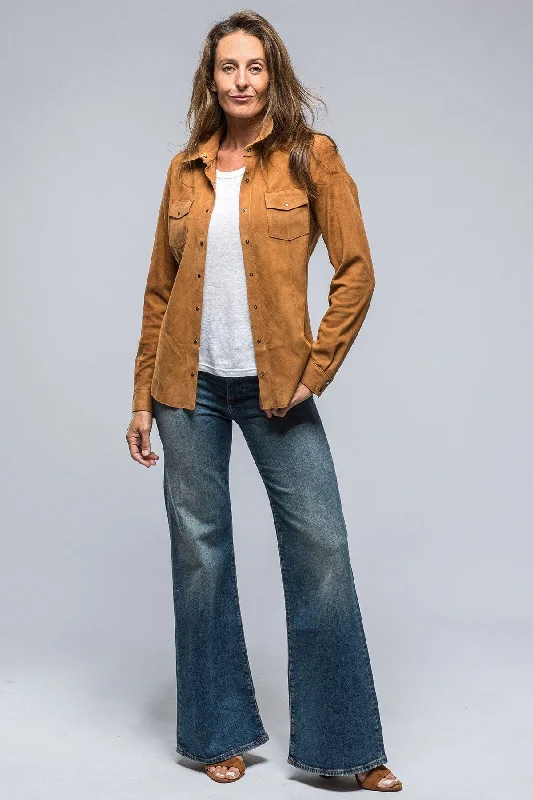 Marissa Long Suede Shirt In Rich Tobacco Business Business