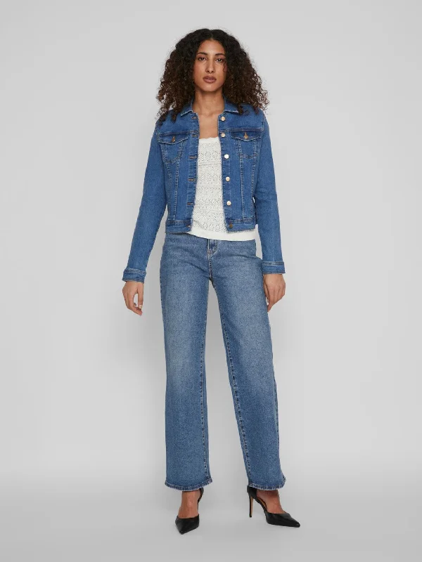 VINEED DENIM JACKET (MEDIUM BLUE) Hip Women's Urban Hip Women's Urban