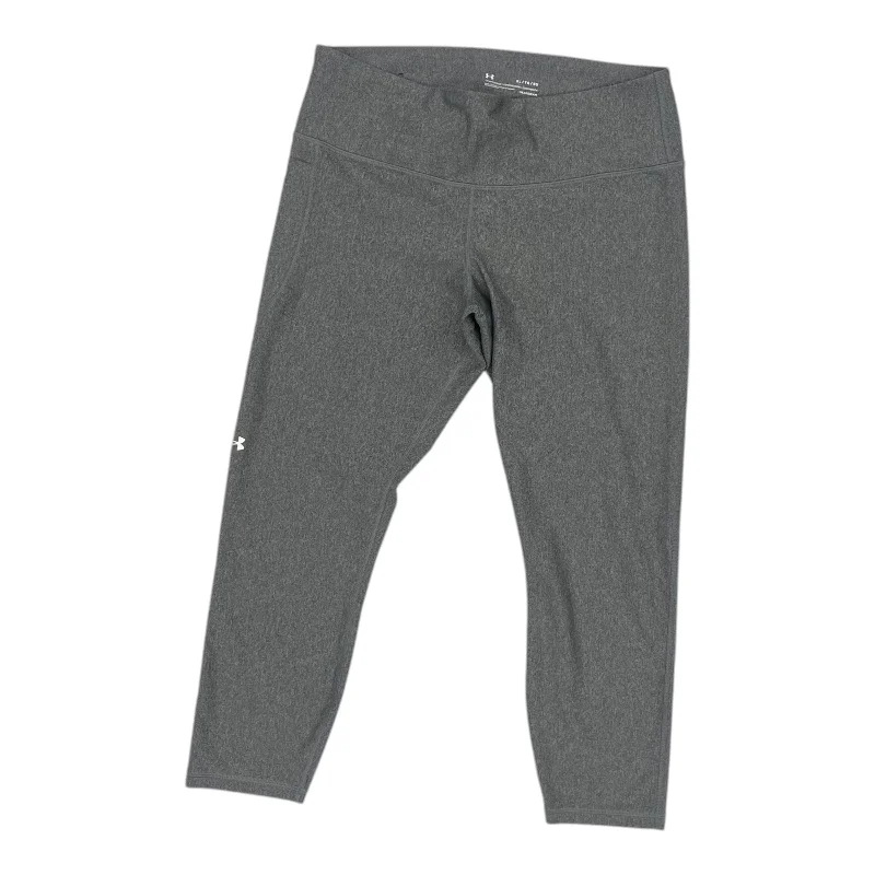 Athletic Leggings By Under Armour In Grey, Size:Xl Geometric Geometric