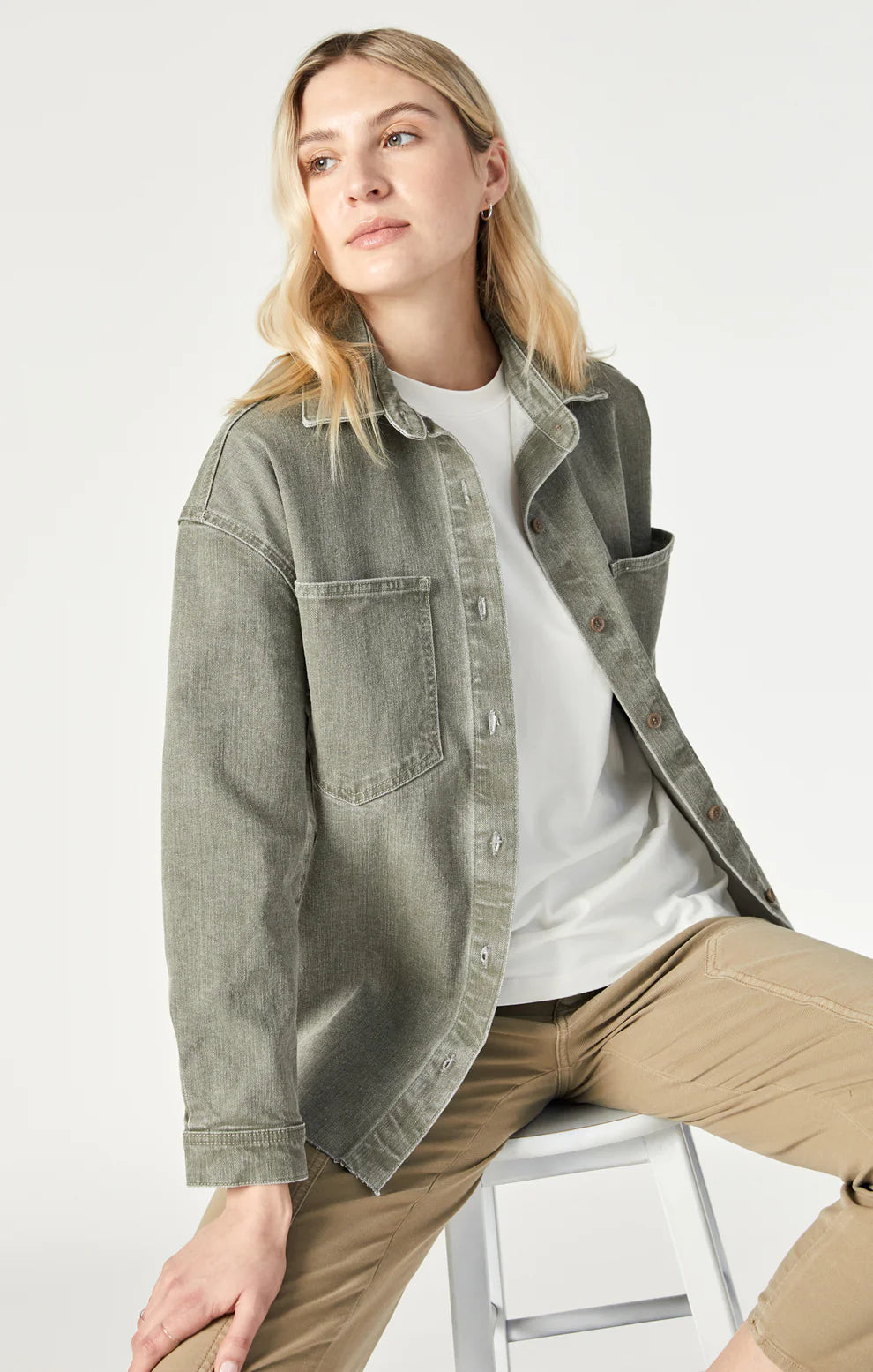 Dina Denim Shirt Monochromatic All - in - one Monochromatic All - in - one