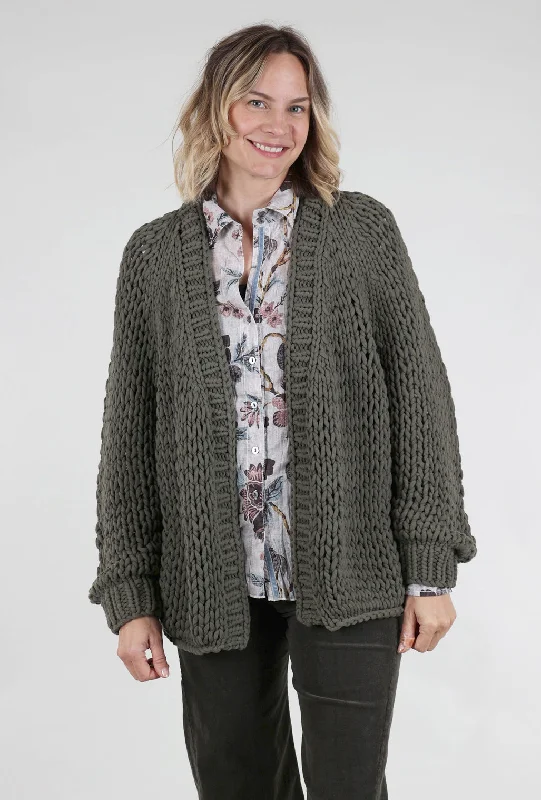 Chunky Handknit Cardie, Olive Earthy Women's Hemp - based Earthy Women's Hemp - based Chunky Handknit Cardie, Olive Earthy Women's Hemp - based Earthy Women's Hemp - based