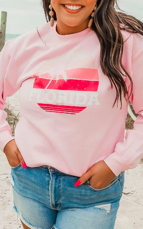 Florida Graphic Crewneck Sweatshirt** Hip Women's Retro Hip Women's Retro