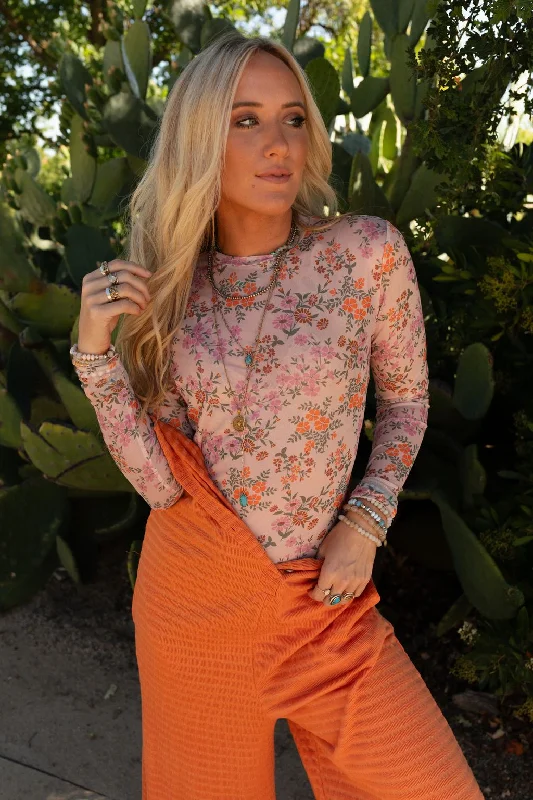 The Nest Made You Blush Floral Top - Pink Floral Country Country