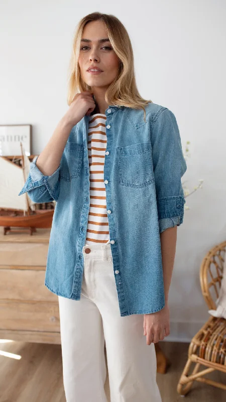 Western Denim Shirt Luxurious Women's High -  end Luxurious Women's High -  end