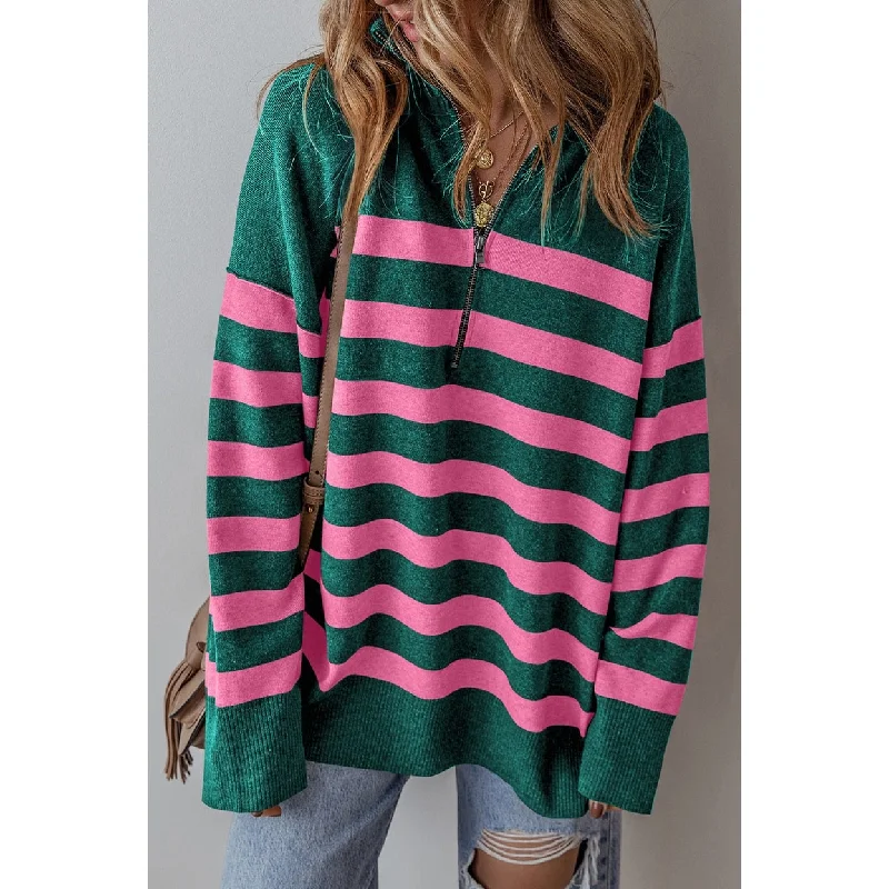 Peyton Collared Quarter Zipper Oversized Sweater Adventure