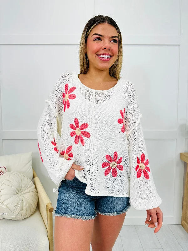 Meadow Mesh Sweater In Ivory Preppy Women's College