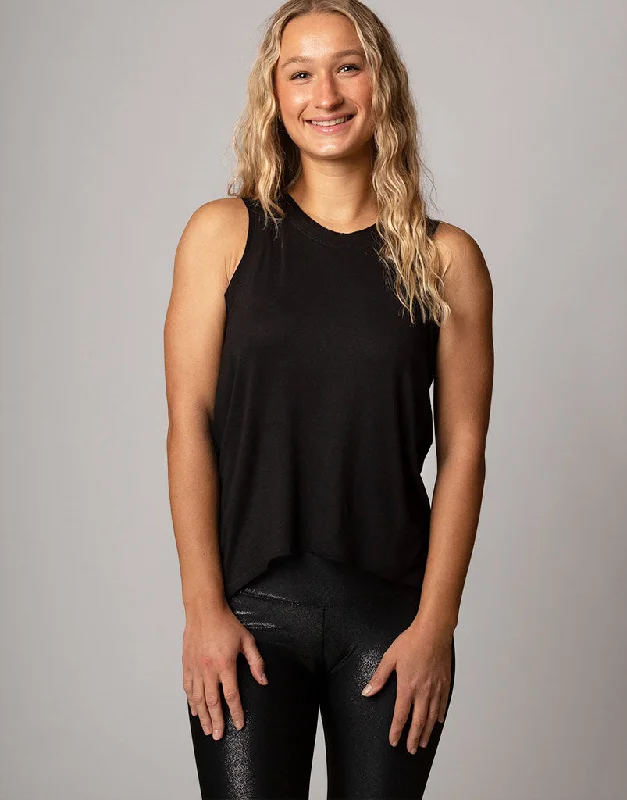 Sunday Tank Black Refined Women's Hand - crafted