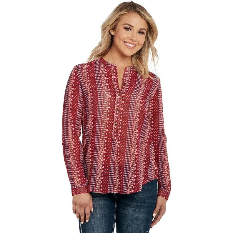 Cowgirl Up Western Shirt Womens L/S Convertible Button Red CG90205 Sophisticated Women's Tailored Cowgirl Up Western Shirt Womens L/S Convertible Button Red CG90205 Sophisticated Women's Tailored