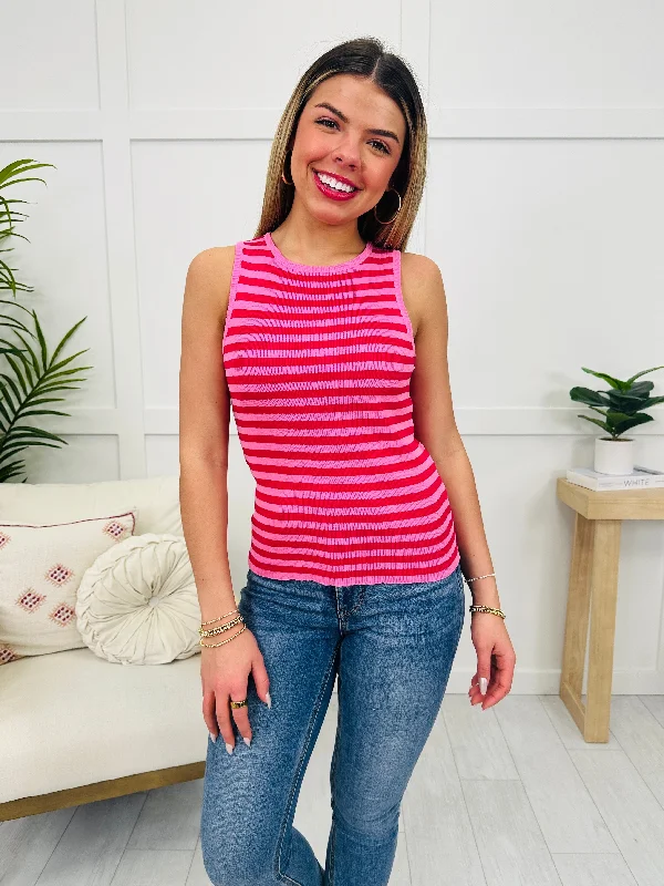 Stripe Me Happy Tank Top Unique Women's Upcycled