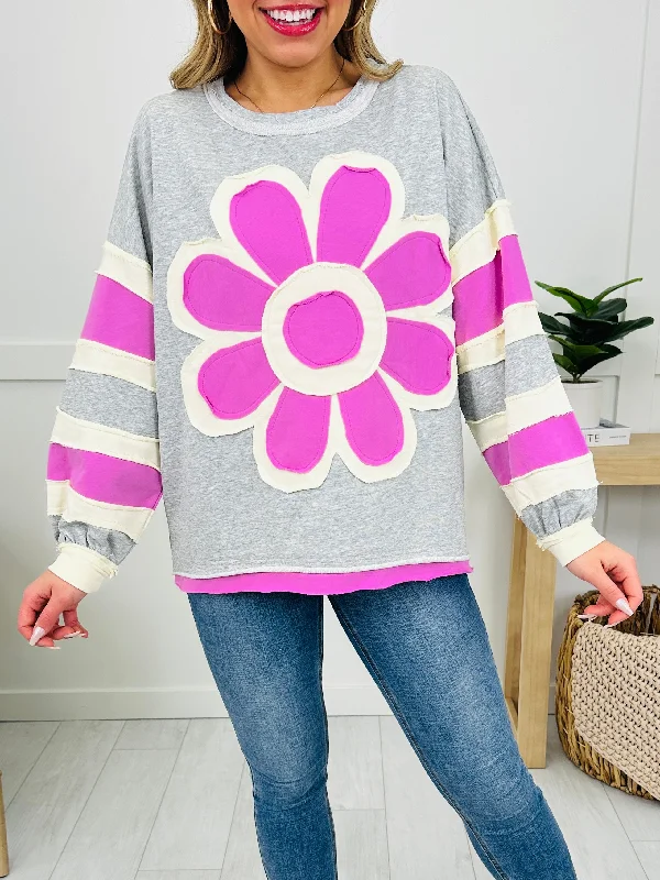 The Bloom Effect Sweatshirt In H Grey Relaxed Women's 