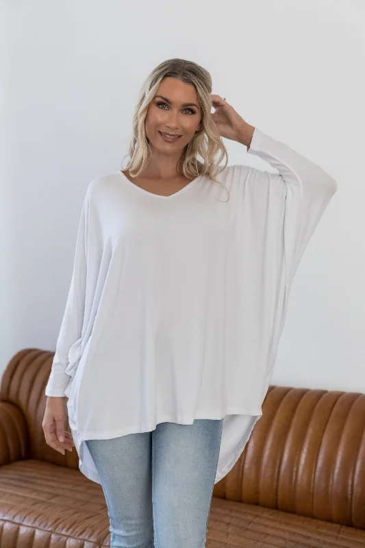 Long Sleeve Hi-Low Miracle Top | White Athletic Women's High - Athletic Women's High - Long Sleeve Hi-Low Miracle Top | White Athletic Women's High - Athletic Women's High -