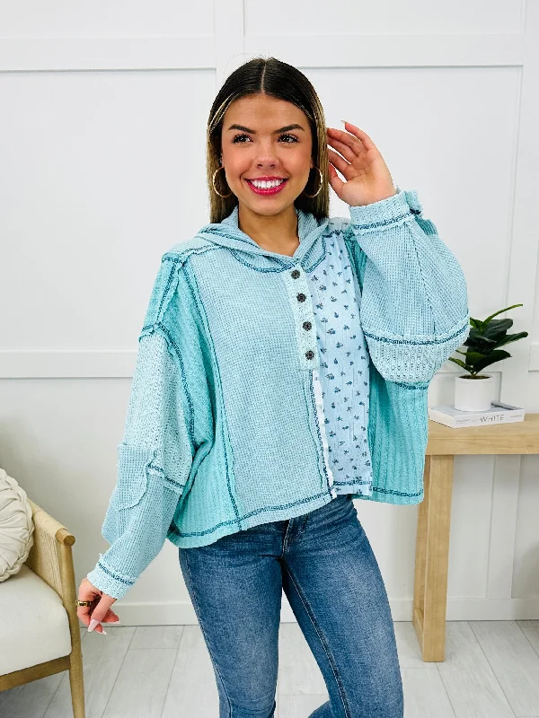 Whispering Love Pullover In Baby Blue Athletic Women's 