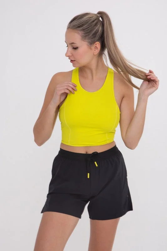 Ribbed Racerback Cropped Active Top - Mono B - Final Sale** Contemporary 