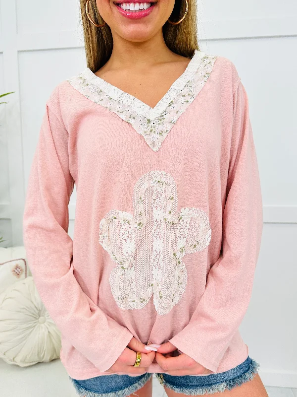 Blossoming Dreams Top In Strawberry Milk Multi Sustainable Organic