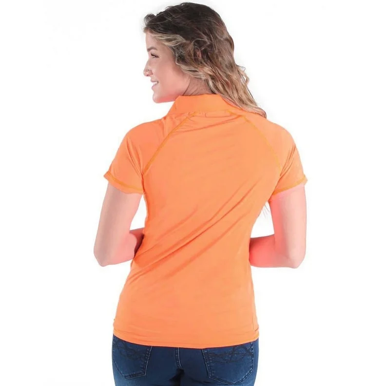 Cowgirl Tuff Western Shirt Womens Breathe S/S Tee Tangerine 100507 Edgy Women's Punk Cowgirl Tuff Western Shirt Womens Breathe S/S Tee Tangerine 100507 Edgy Women's Punk