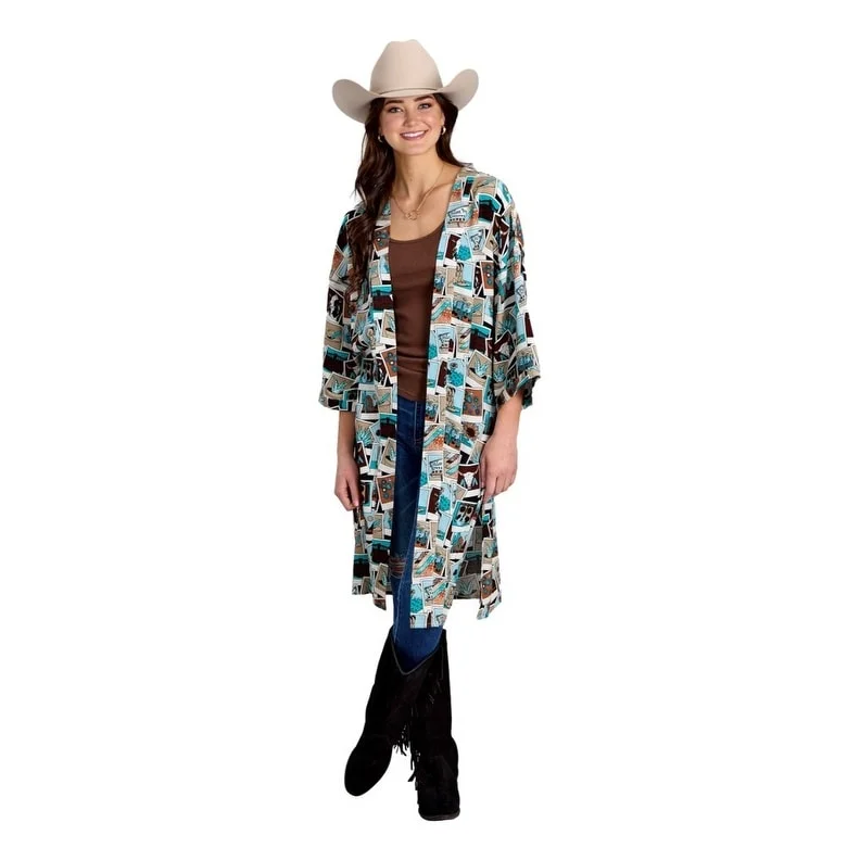 Roper Western Sweater Womens Photo Collage Multi 03-500-0590-0184 MU Edgy Women's Punk