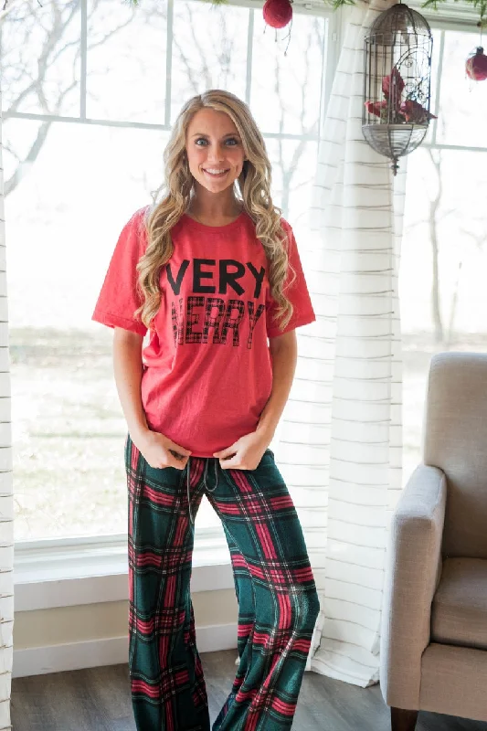 Very Merry Red Christmas Tee- Final Sale** Modern Women's 