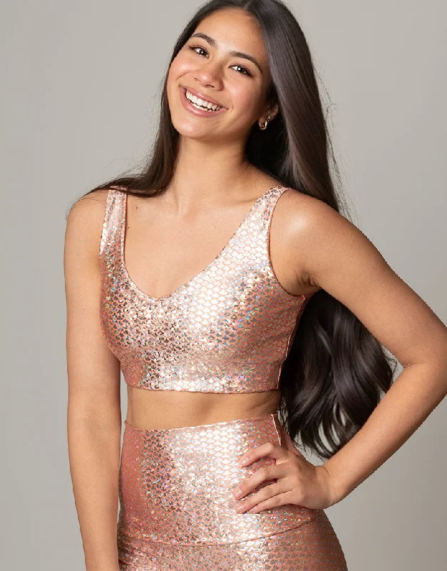Peach Mermaid V Crop Refined Women's Velvet Refined Women's Velvet