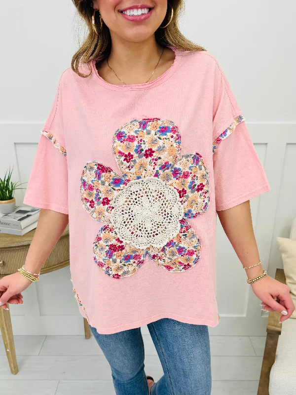 Bouquet Bliss Top In Coral Pink Athletic Women's 
