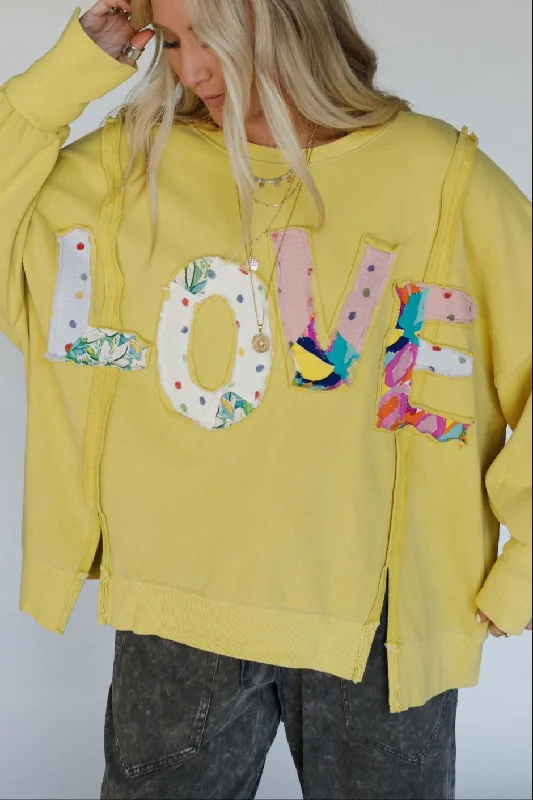 The Love Patch Pullover - Yellow Scandinavian