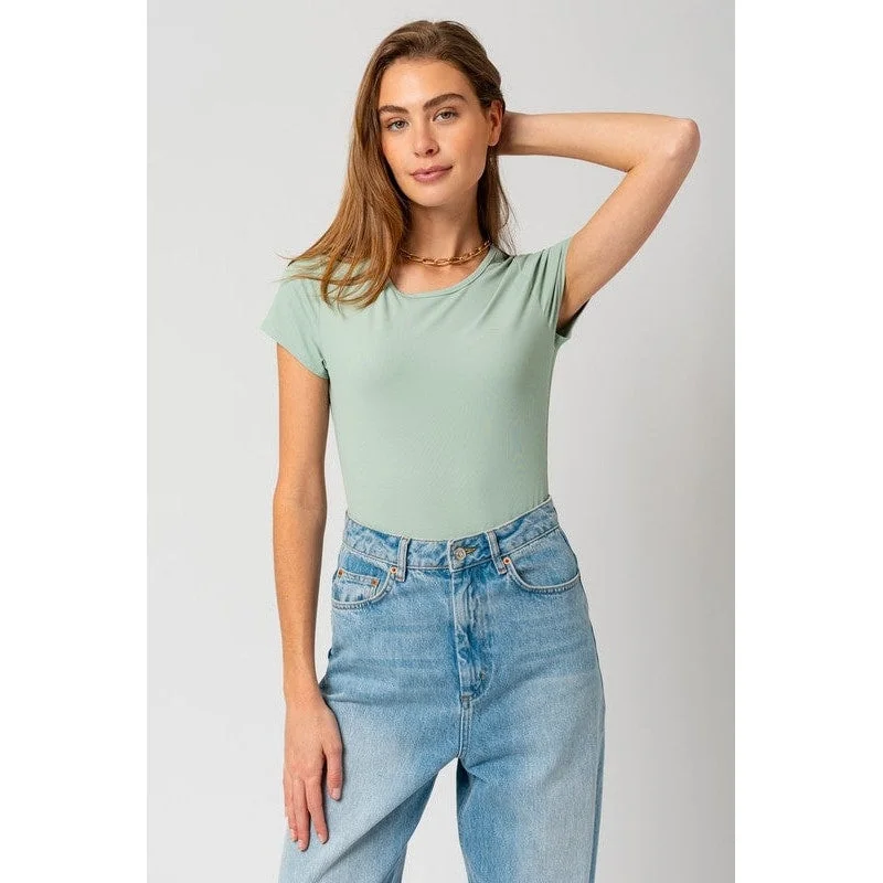 Round Neck Short Sleeve Bodysuit Cozy Women's Sherpa - lined Cozy Women's Sherpa - lined