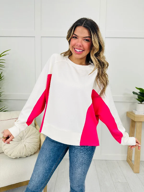 Dare To Contrast Pullover In Coral Athletic Women's 