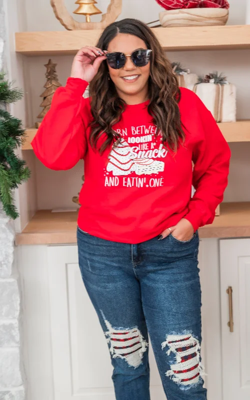 Torn Between Looking like a Snack and Eating One Crewneck Sweatshirt - Red** European European Torn Between Looking like a Snack and Eating One Crewneck Sweatshirt - Red** European European