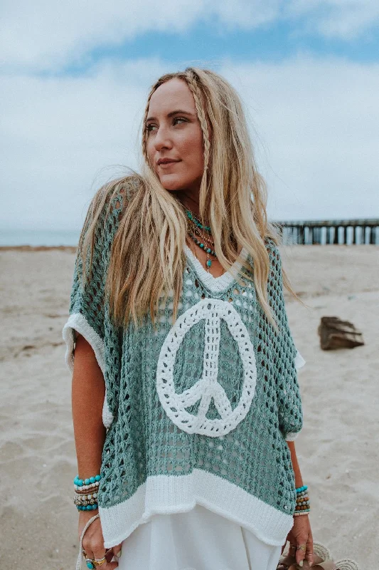 Peace Oasis Top - Sage Dapper Women's 1920S Dapper Women's 1920S
