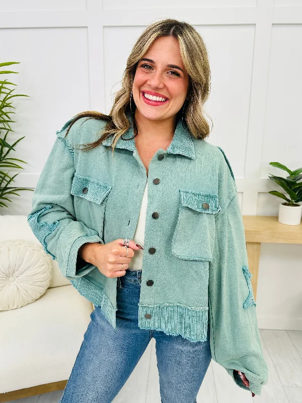 Trailblazer Threads Shacket In Dusty Teal Earthy Women's Hemp - based