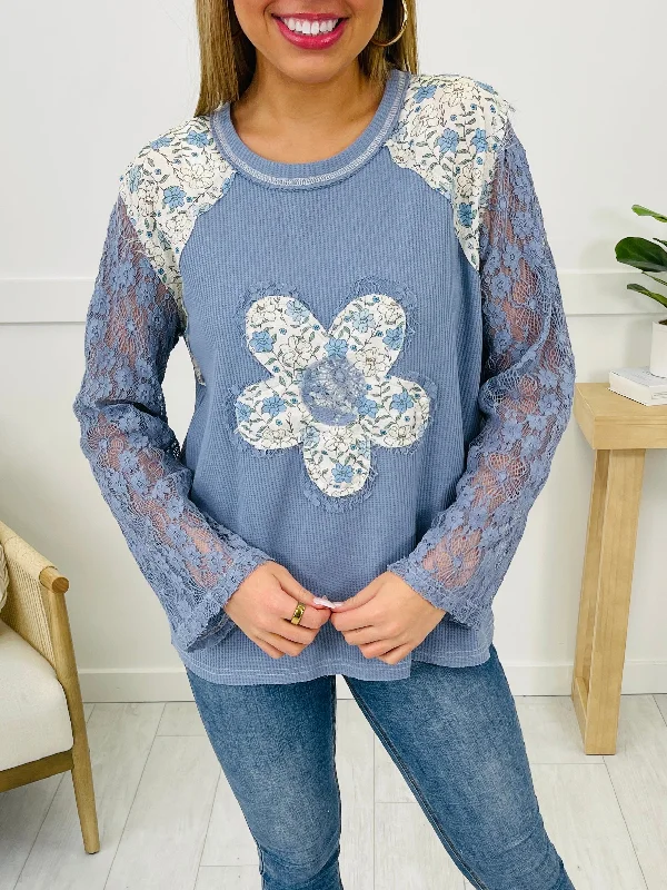 PREORDER! Beloved Bliss Top In Cornflower Blue Streetwear Style for 