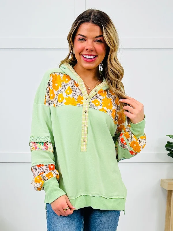 Wildflower Patch Hoodie In Sage Stylish Women's Neon