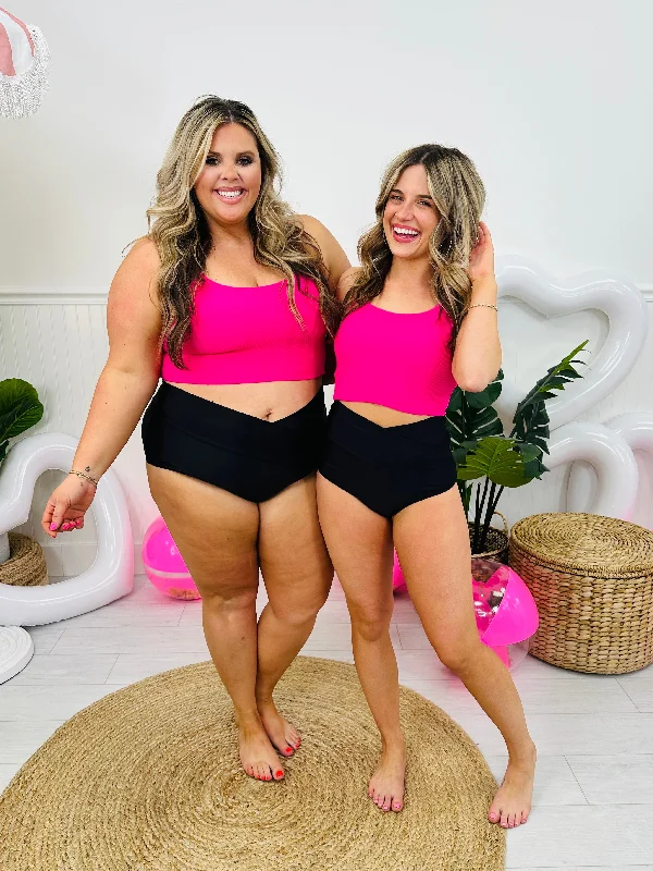 The Morgan Swim Top in Hot Pink Luxurious Women's High -  end