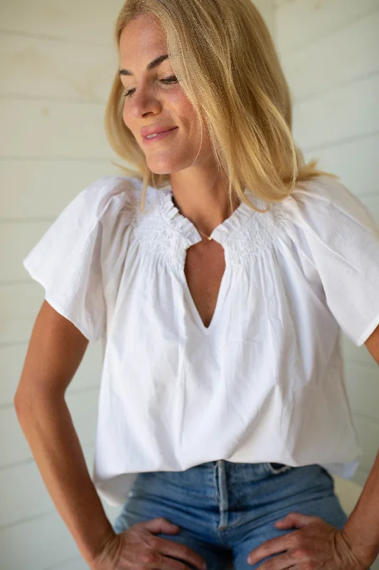 Cecelia Top - White Monochromatic Office Style Monochromatic Office Style