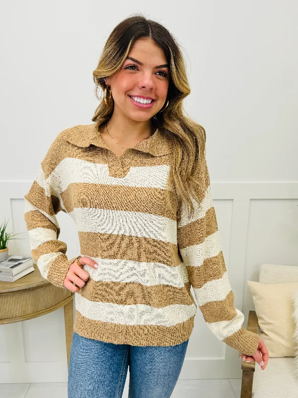 Stripe Hype Sweater In Mocha/Cream Hip Women's Urban Hip Women's Urban