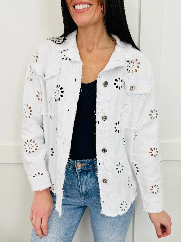 Boldly Blossomed Jacket In Off White Sleek Women's 