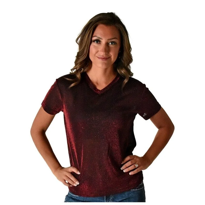Cowgirl Tuff Western Shirt Womens Short Sleeve Tee V Neck Red 100651 Bold Women's Animal Print Cowgirl Tuff Western Shirt Womens Short Sleeve Tee V Neck Red 100651 Bold Women's Animal Print