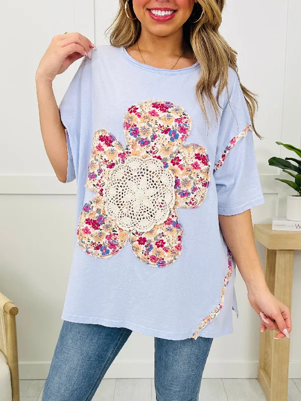 Bouquet Bliss Top In Blue Mist Youthful Women's Pop