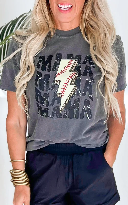 Lightning Bolt Mama Garment Dyed Graphic T-shirt* Artistic Women's Avant - Artistic Women's Avant - Lightning Bolt Mama Garment Dyed Graphic T-shirt* Artistic Women's Avant - Artistic Women's Avant -
