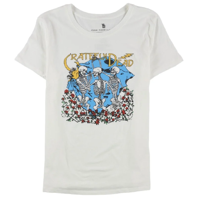 Junk Food Womens Grateful Dead Graphic T-Shirt, White, XX-Large Trendy Women's 
