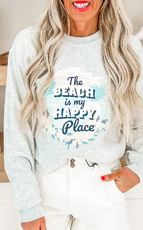 The Beach is My Happy Place Graphic Crewneck Sweatshirt* Youthful Women's Anime - inspired Youthful Women's Anime - inspired The Beach is My Happy Place Graphic Crewneck Sweatshirt* Youthful Women's Anime - inspired Youthful Women's Anime - inspired